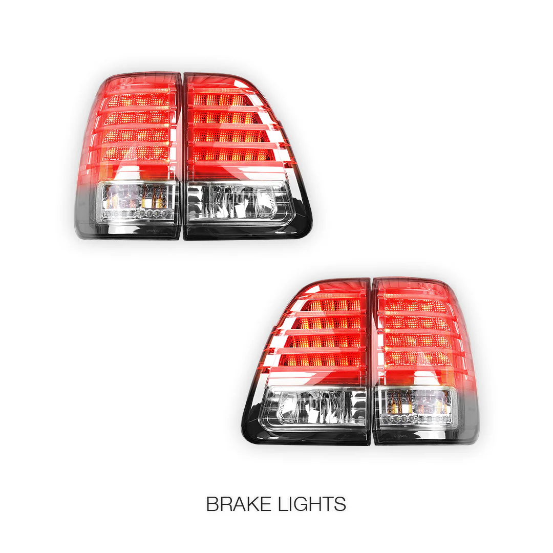 Toyota LandCruiser FJ100 (1998 - 2006) Black Smoked LED Inner and Outer Tail Lights LH + RH - Image 3