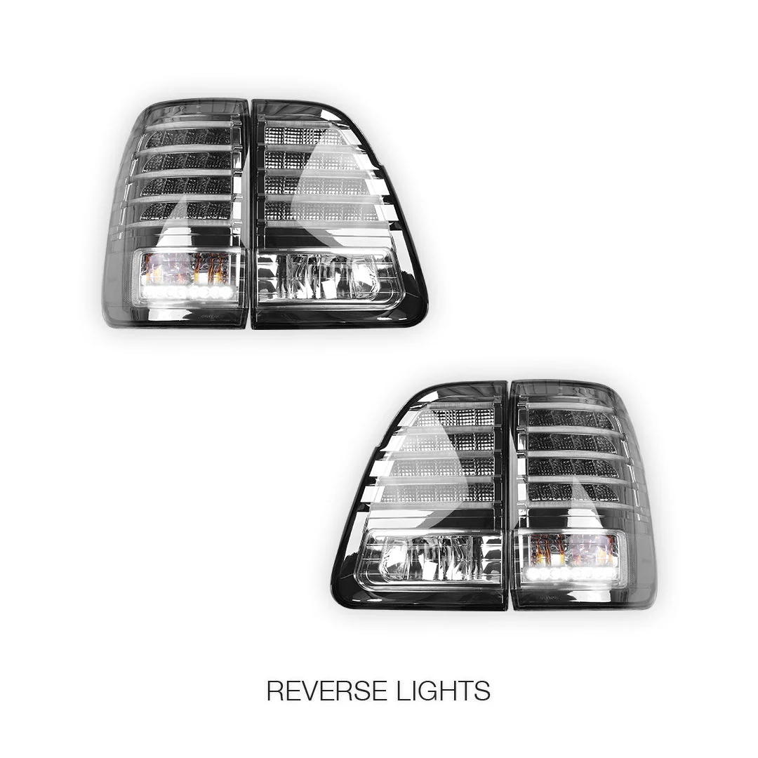 Toyota LandCruiser FJ100 (1998 - 2006) Black Smoked LED Inner and Outer Tail Lights LH + RH - Image 5