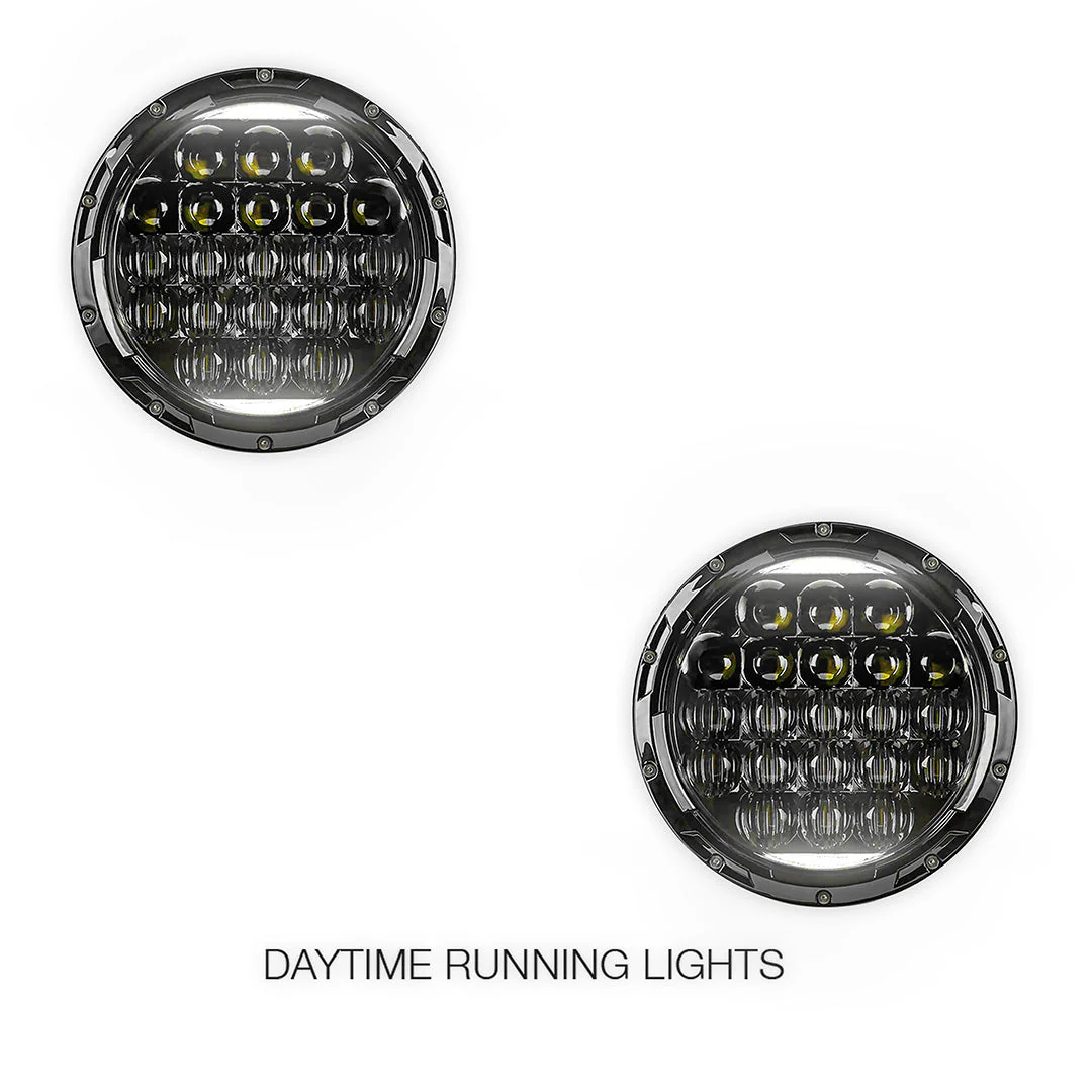 Toyota LandCruiser HZJ75 60 / 70 / 73 / 75 / 78 / 79 Series (1980 - 1999) 7" Round LED Headlights LH + RH - Image 2