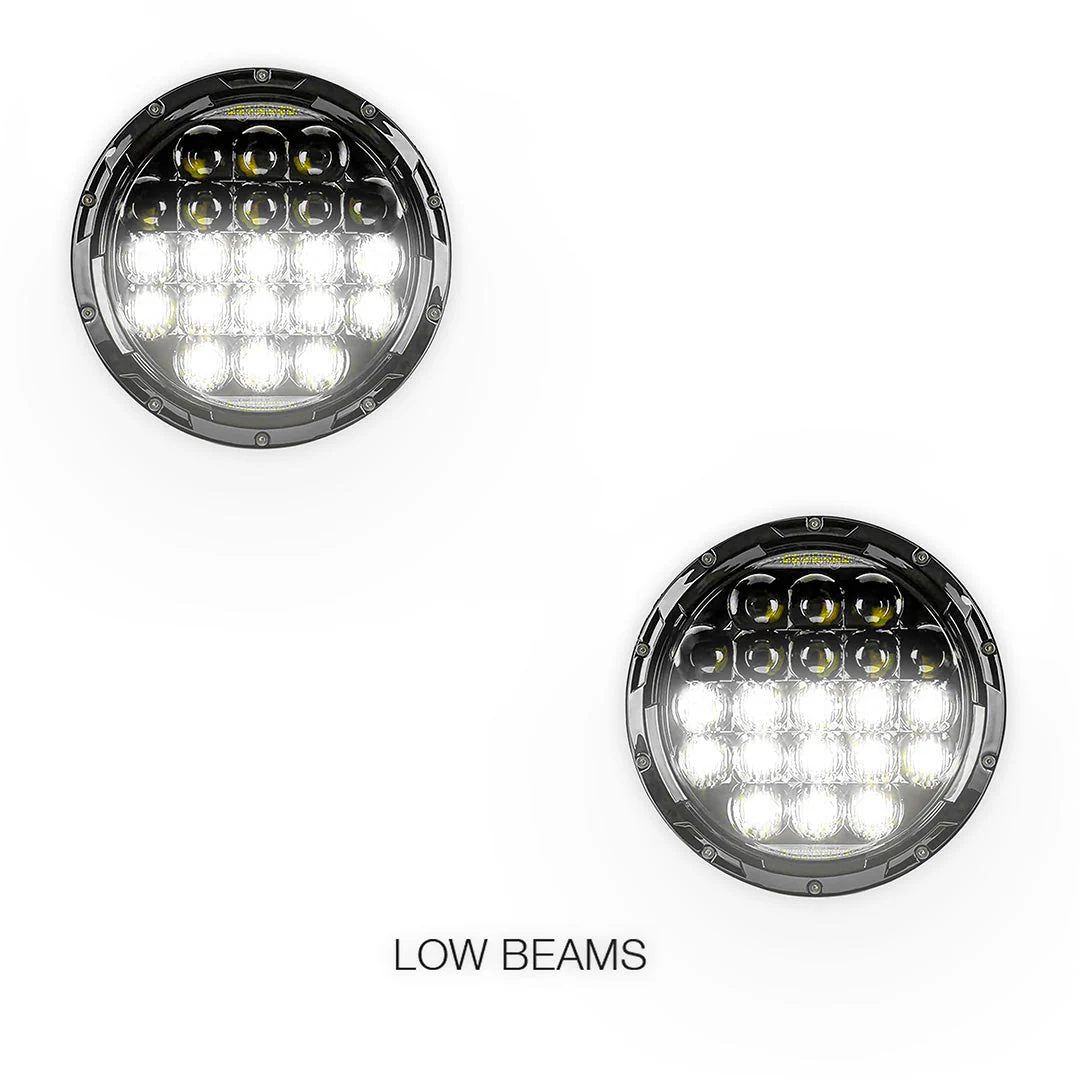 Toyota LandCruiser HZJ75 60 / 70 / 73 / 75 / 78 / 79 Series (1980 - 1999) 7" Round LED Headlights LH + RH - Image 4