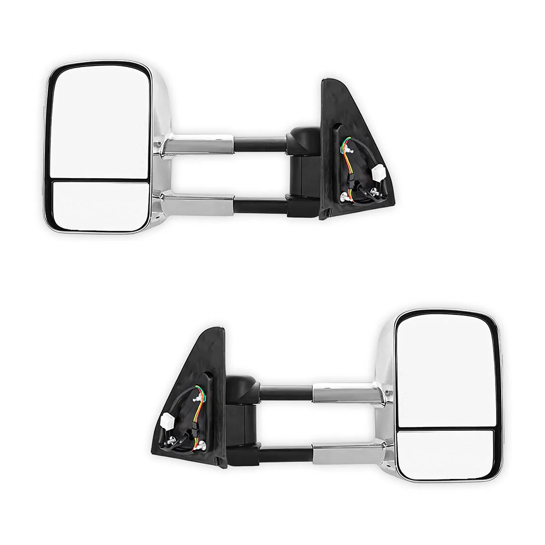 Toyota LandCruiser Prado 120 Series (2002 - 2009) Chrome Extendable Towing Side Mirrors - Image 2