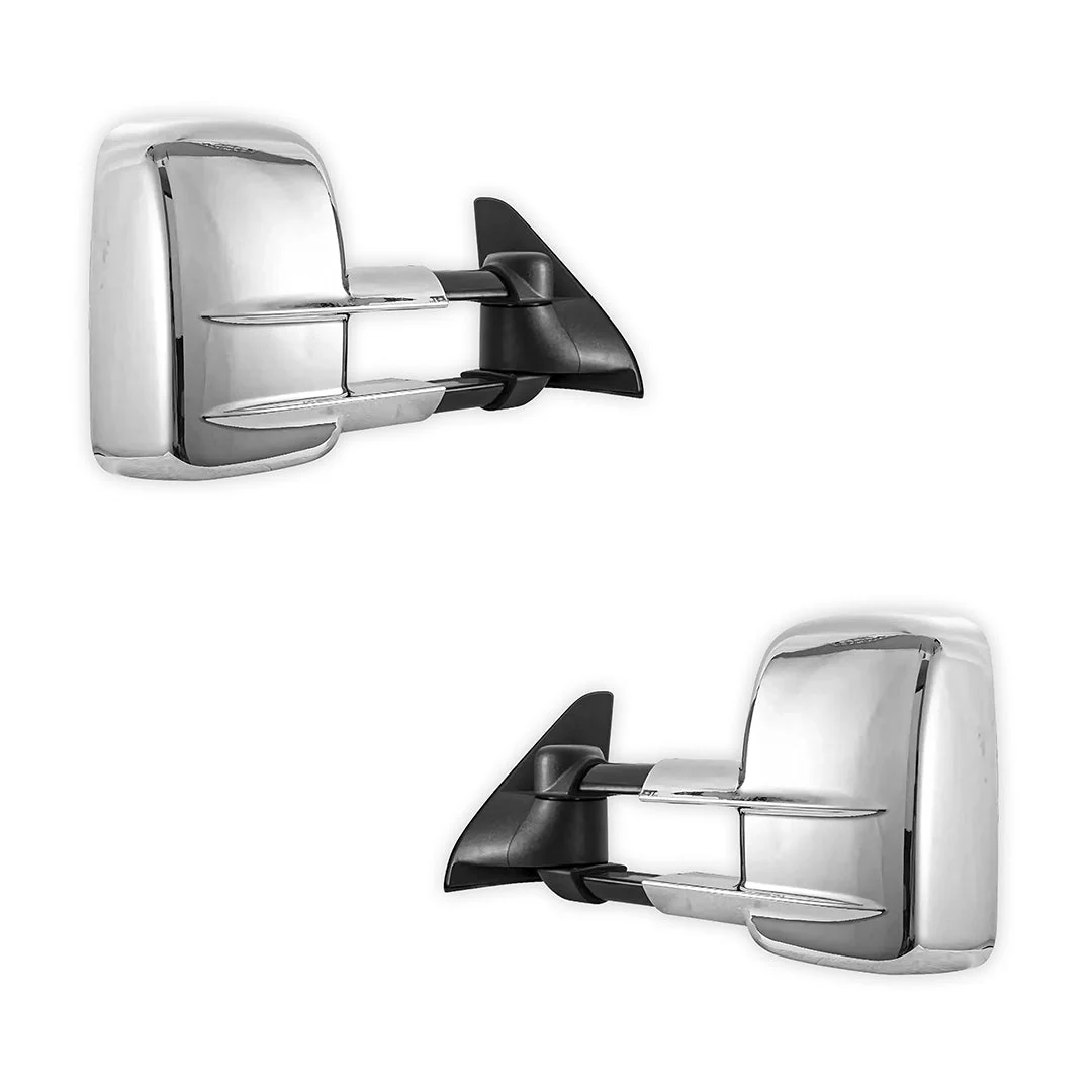 Toyota LandCruiser Prado 120 Series (2002 - 2009) Chrome Extendable Towing Side Mirrors - Image 3