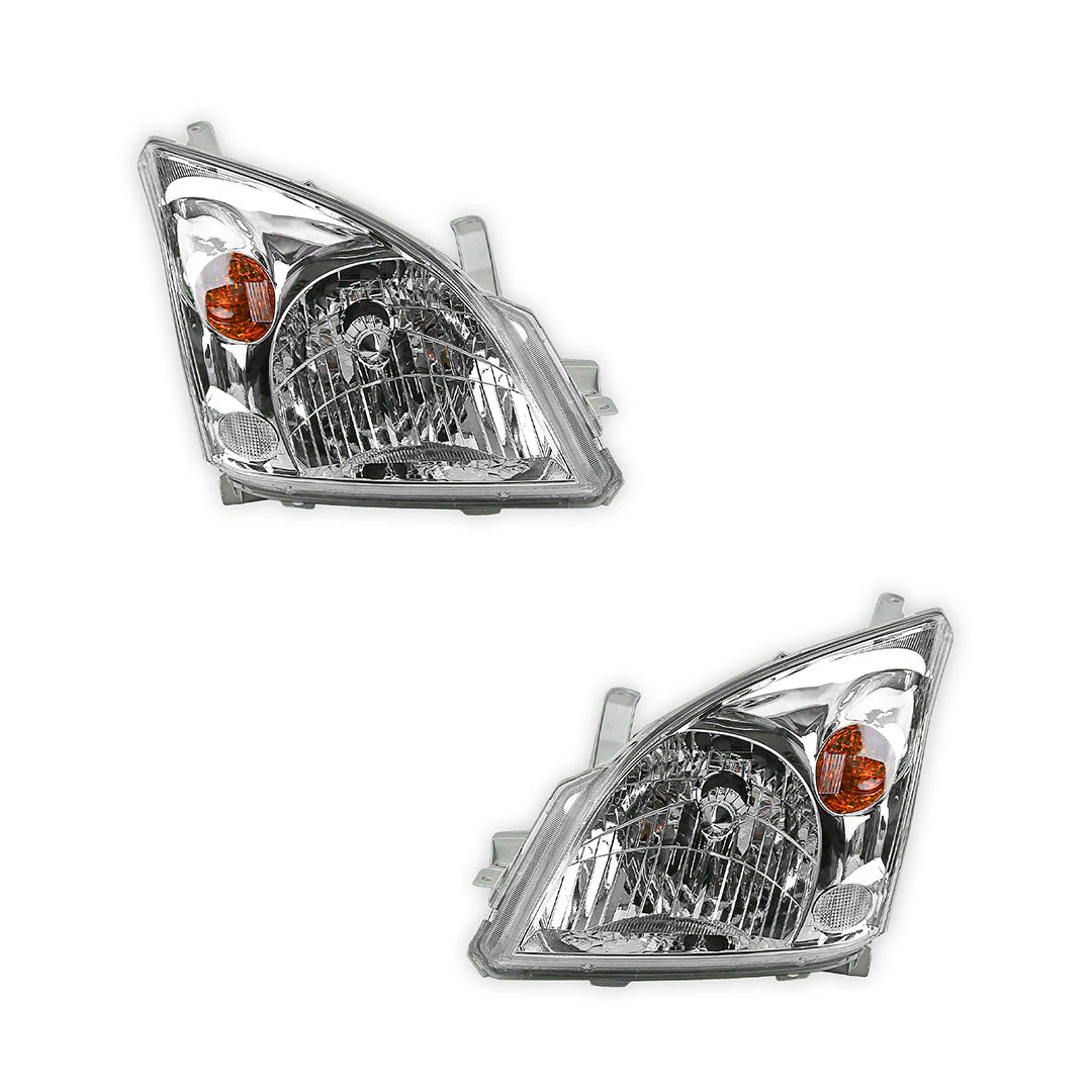 Toyota LandCruiser Prado 120 Series (2002 - 2009) Chrome OEM Style Headlights LH + RH - Image 2