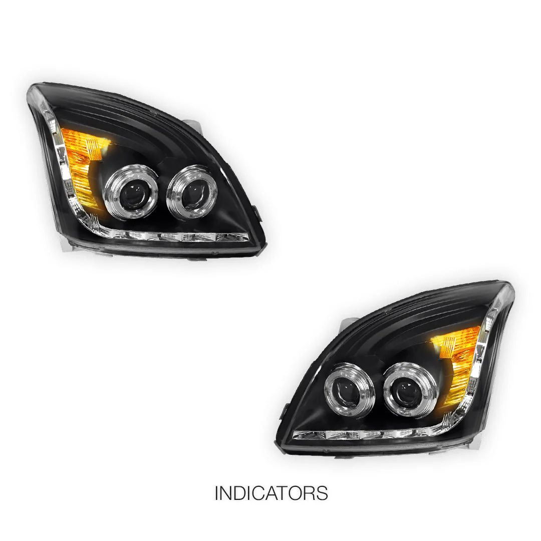 Toyota LandCruiser Prado 120 Series (2003- 2009) Angel-Eyes LED DRL Projector Headlights LH + RH - Image 3