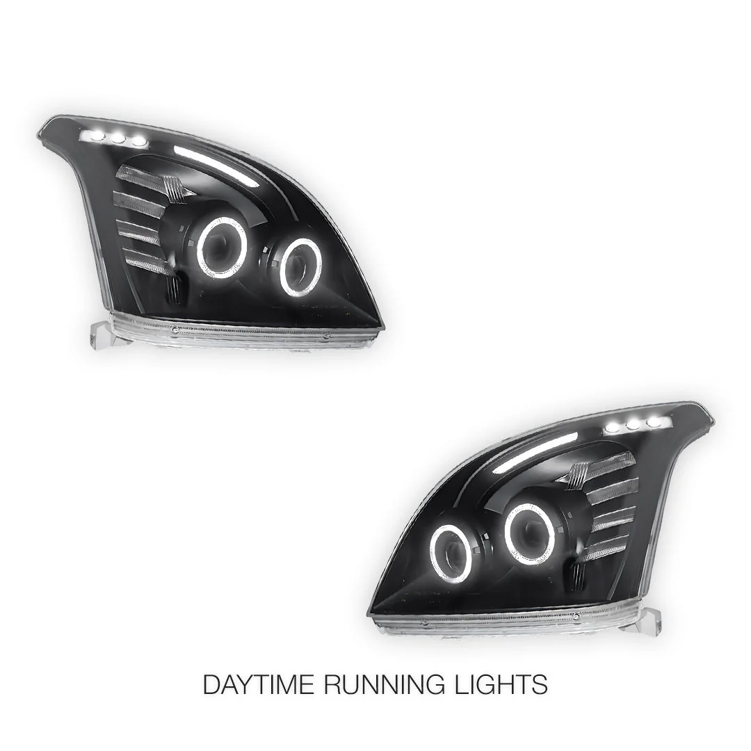 Toyota LandCruiser Prado 120 Series (2003- 2009) Angel-Eyes LED DRL Projector Headlights LH + RH - Image 8