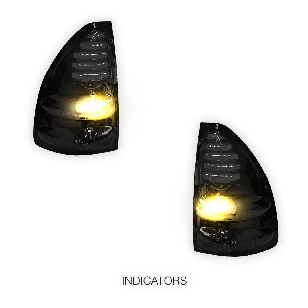 Toyota LandCruiser Prado 120 Series (2003 - 2009) Smoked Black LED Tail Lights LH + RH - Image 3