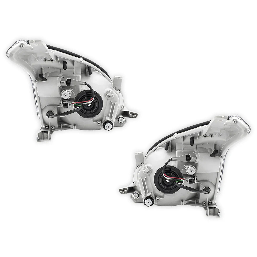 Toyota LandCruiser Prado 120 Series All Models (2002 - 2009) Chrome OEM Style Headlights LH + RH - Image 3