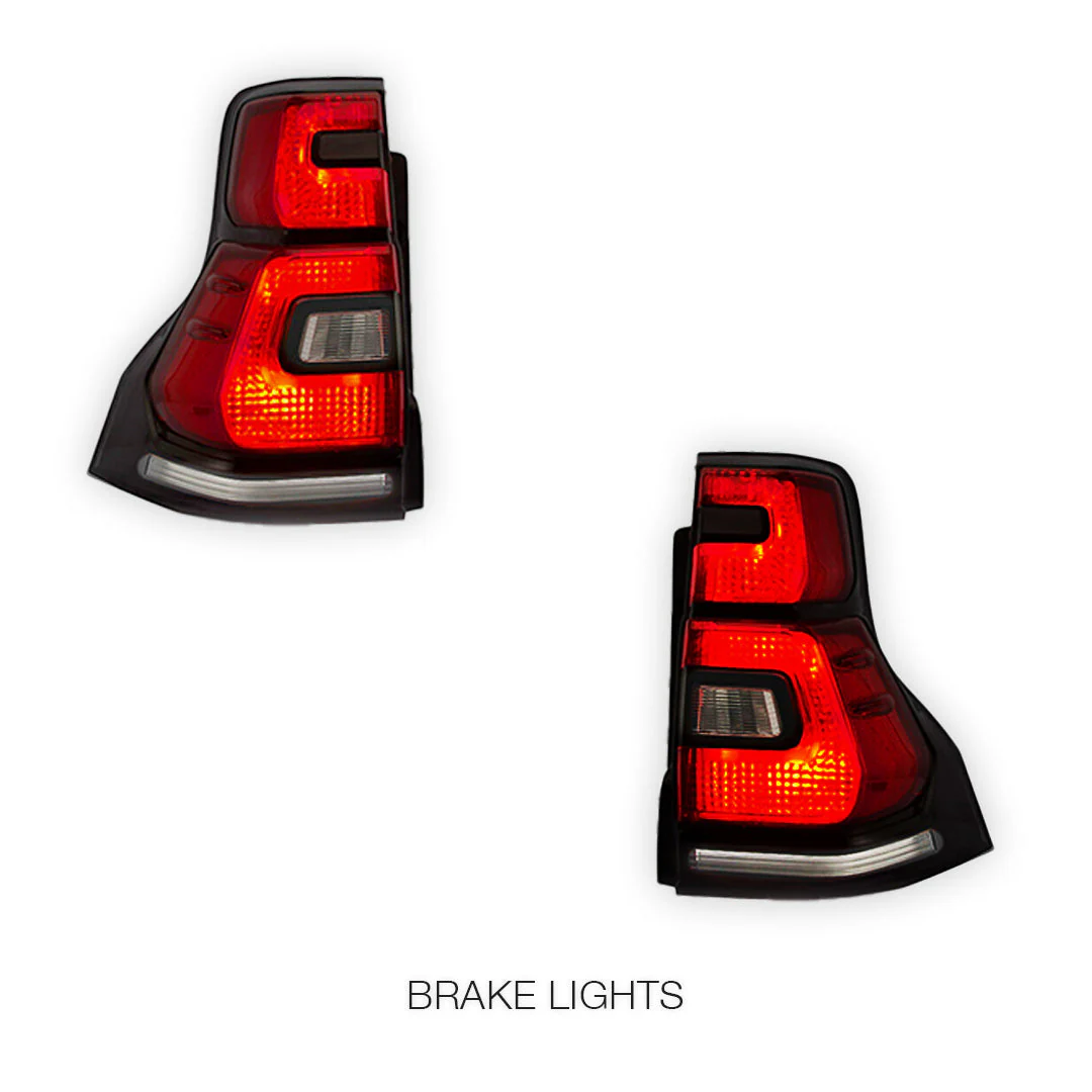 Toyota LandCruiser Prado 150 Series (2010 - 2017) Sequential Red Smoked Tail Lights LH + RH - Image 4