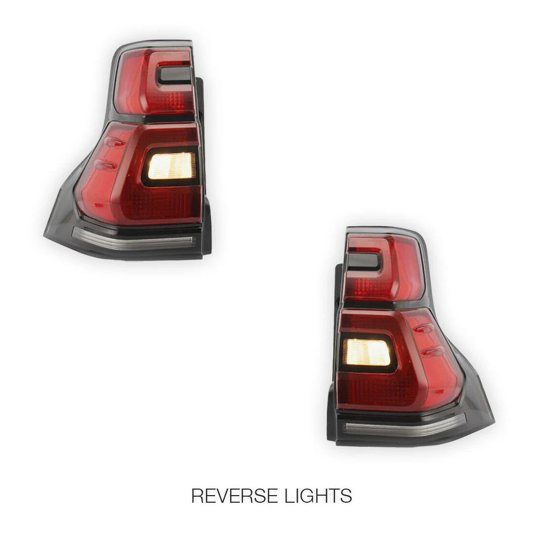 Toyota LandCruiser Prado 150 Series (2010 - 2017) Sequential Red Smoked Tail Lights LH + RH - Image 5