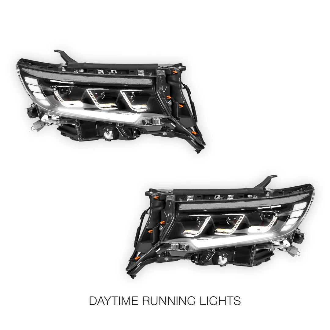 Toyota LandCruiser Prado 150 Series (2018- 2023) FULL LED DRL Sequential Projector Headlights LH + RH - Image 2