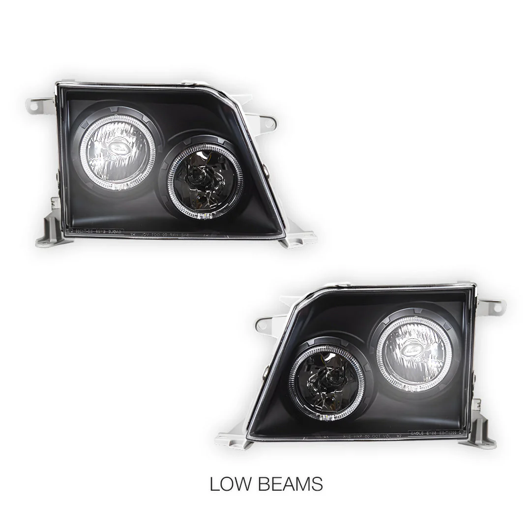Toyota LandCruiser Prado 90 Series (1997 - 2002) Angel-Eyes DRL Projector Headlights LH + RH - Image 3
