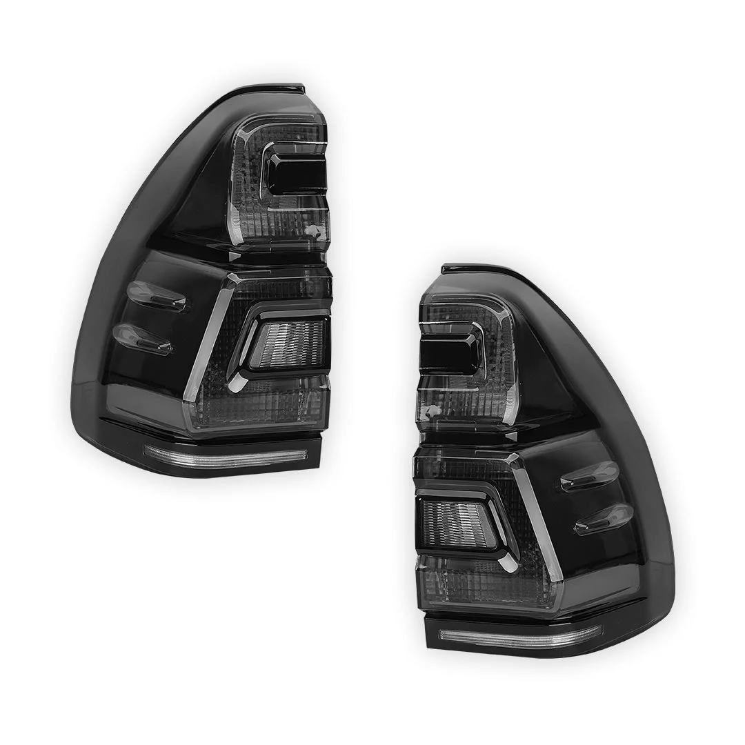 Toyota LandCruiser Prado J120 Series (2003 - 2009) Black Smoked LED Tail Lights LH + RH - Image 6