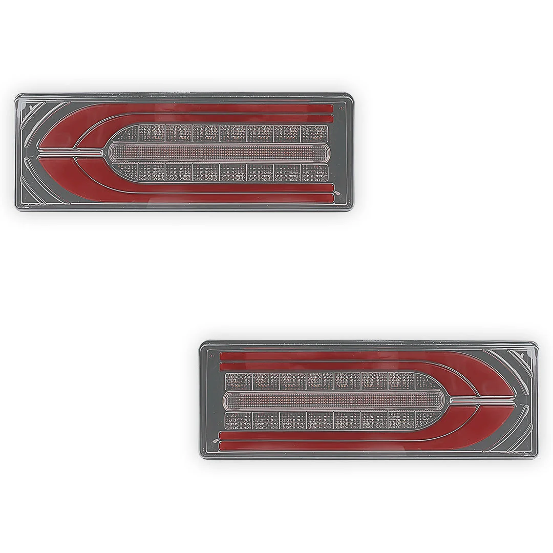 Toyota LandCruiser Series 70 / 75 / 78 / 79 (1994 - 2018) Smoked LED OEM Style Tail Lights LH + RH - Image 2