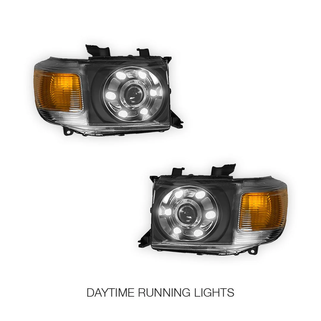 Toyota LandCruiser VDJ 76 / 78 / 79 Series (2007 - 2021) Clear LED Headlights LH + RH - Image 2