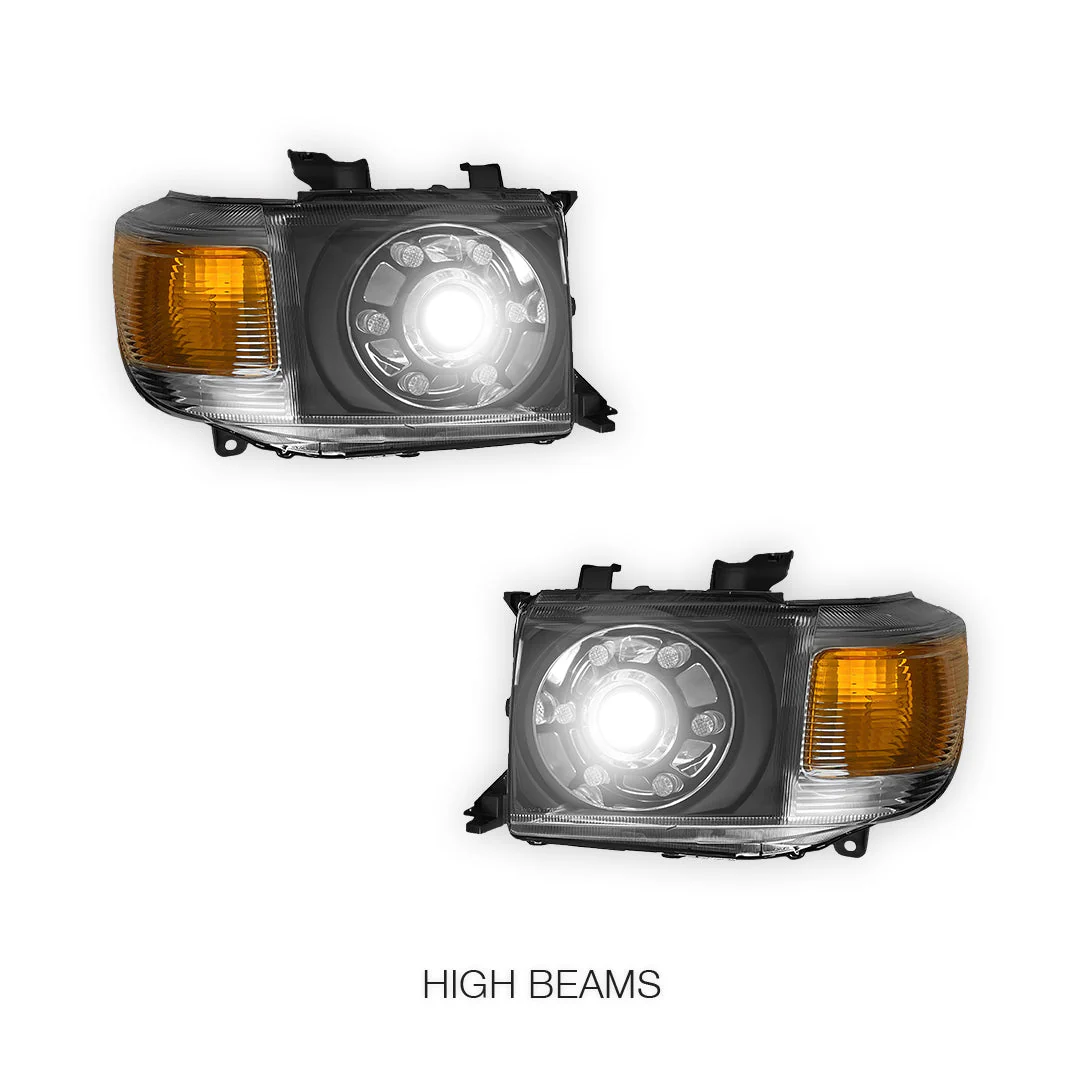 Toyota LandCruiser VDJ 76 / 78 / 79 Series (2007 - 2021) Clear LED Headlights LH + RH - Image 3