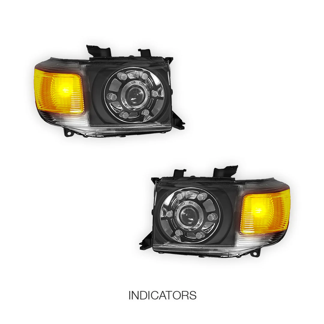 Toyota LandCruiser VDJ 76 / 78 / 79 Series (2007 - 2021) Clear LED Headlights LH + RH - Image 5
