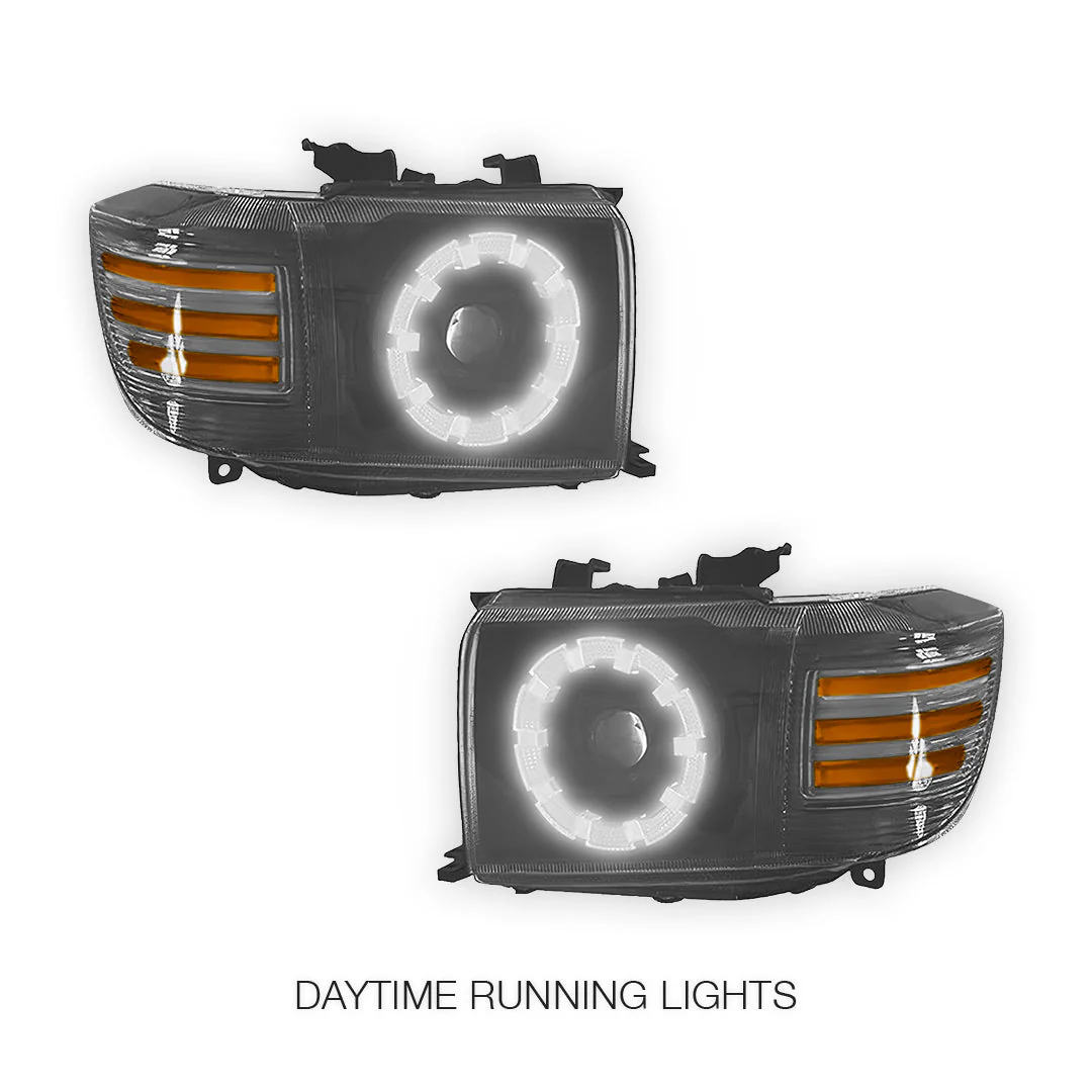 Toyota LandCruiser VDJ70 / 76 / 78 / 79 Series (2007 - 2025) Smoked LED Headlights LH + RH - Image 2