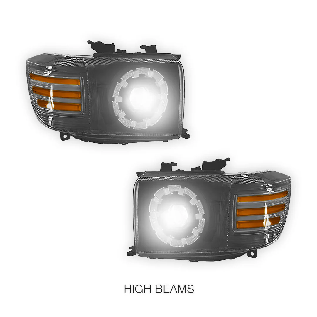 Toyota LandCruiser VDJ70 / 76 / 78 / 79 Series (2007 - 2025) Smoked LED Headlights LH + RH - Image 5