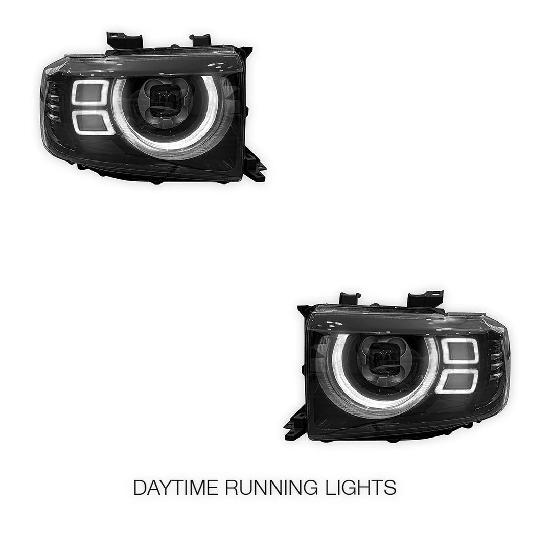 Toyota LandCruiser VDJ76 / 78 / 79 Series (2007 - 2024) Smoked LED Headlights LH + RH - Image 2