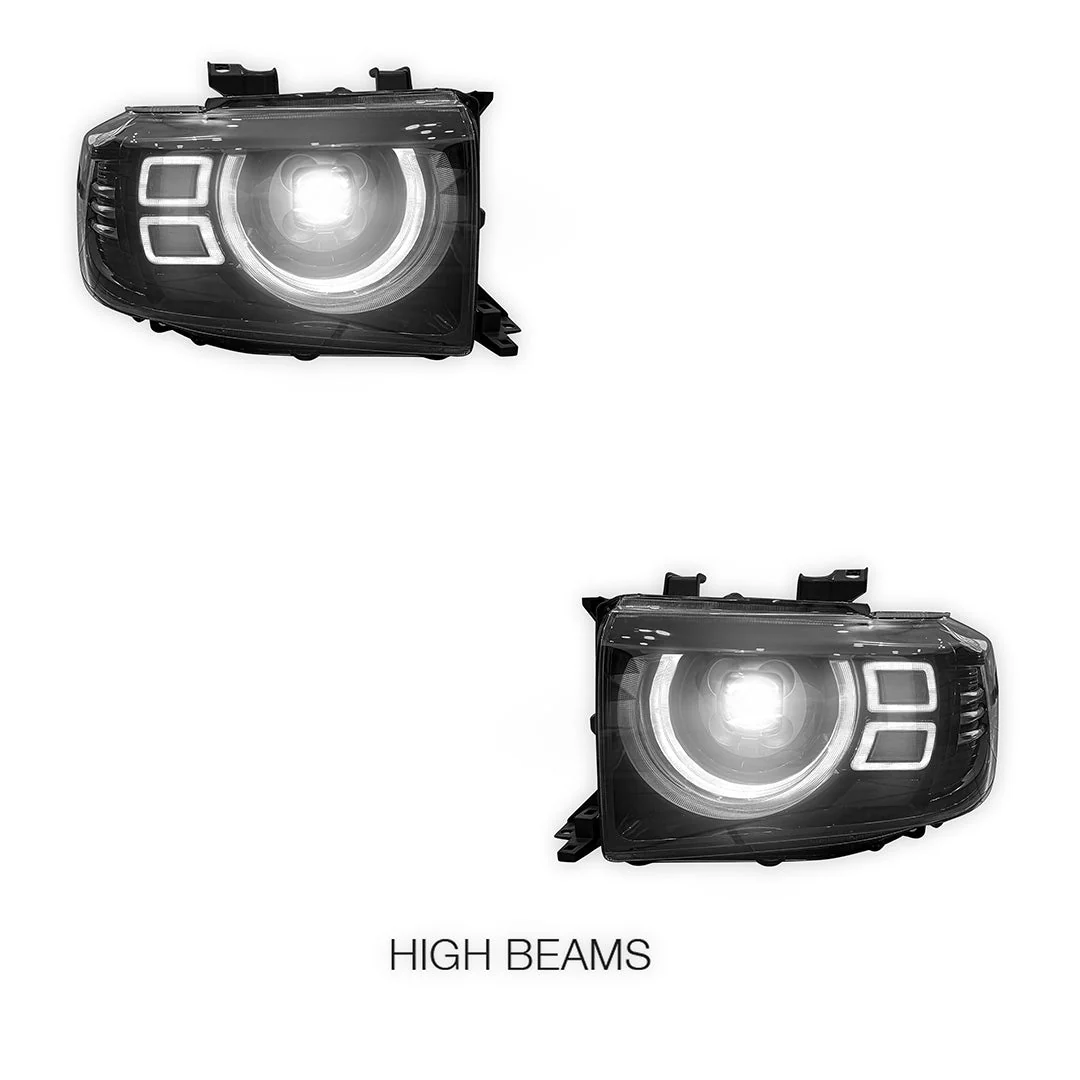 Toyota LandCruiser VDJ76 / 78 / 79 Series (2007 - 2024) Smoked LED Headlights LH + RH - Image 3