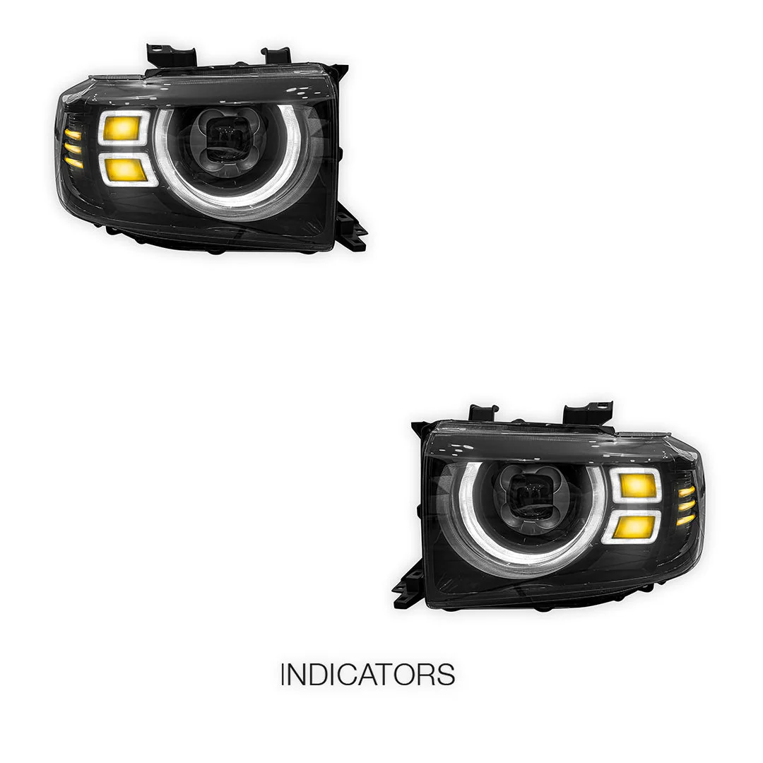 Toyota LandCruiser VDJ76 / 78 / 79 Series (2007 - 2024) Smoked LED Headlights LH + RH - Image 4