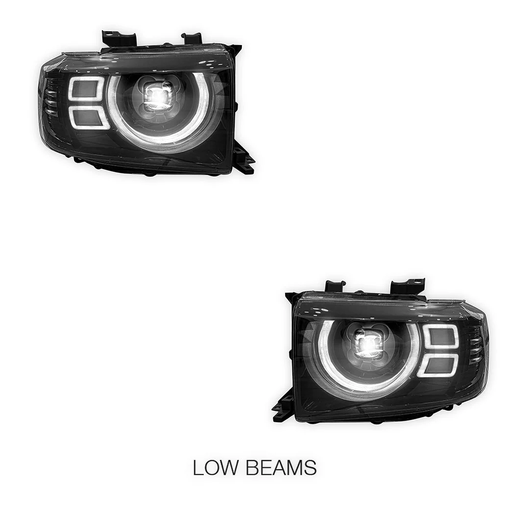 Toyota LandCruiser VDJ76 / 78 / 79 Series (2007 - 2024) Smoked LED Headlights LH + RH - Image 5