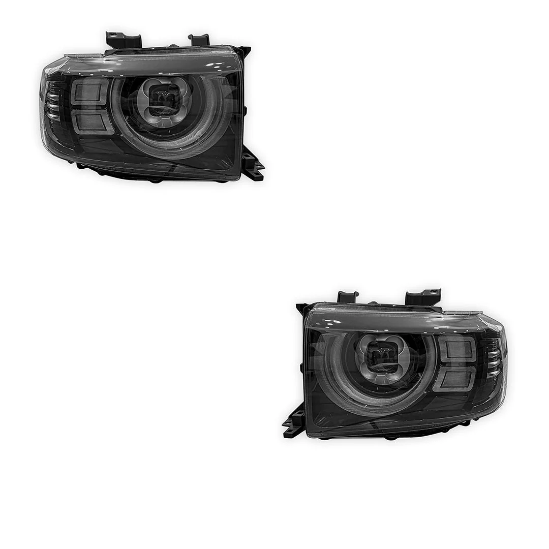Toyota LandCruiser VDJ76 / 78 / 79 Series (2007 - 2024) Smoked LED Headlights LH + RH - Image 6