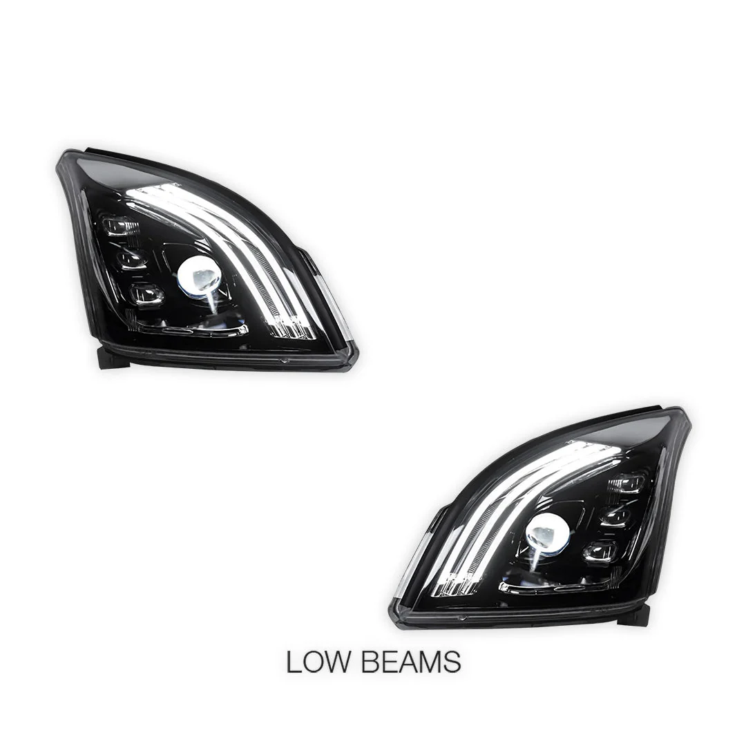 Toyota Prado 120 Series All Models (2003 - 2009) Sequential Black Demon Eye LED DRL Projector Headlights LH + RH - Image 3
