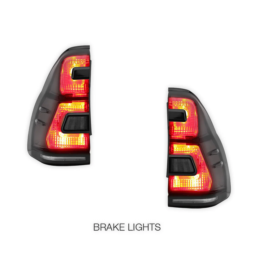 Toyota Prado 120 Series All Models (2003 - 2009) Sequential Smoked LED Tail Lights LH + RH - Image 2