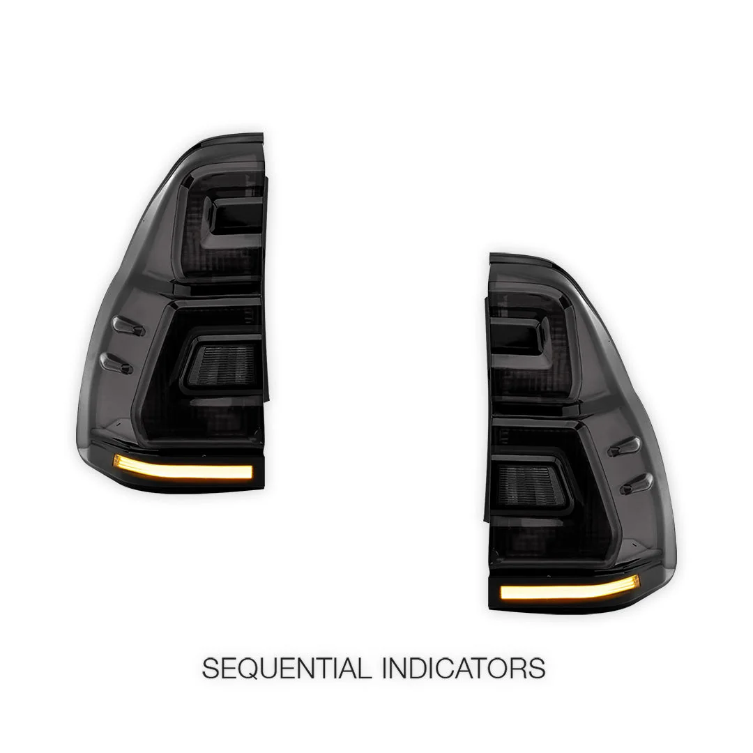 Toyota Prado 120 Series All Models (2003 - 2009) Sequential Smoked LED Tail Lights LH + RH - Image 5