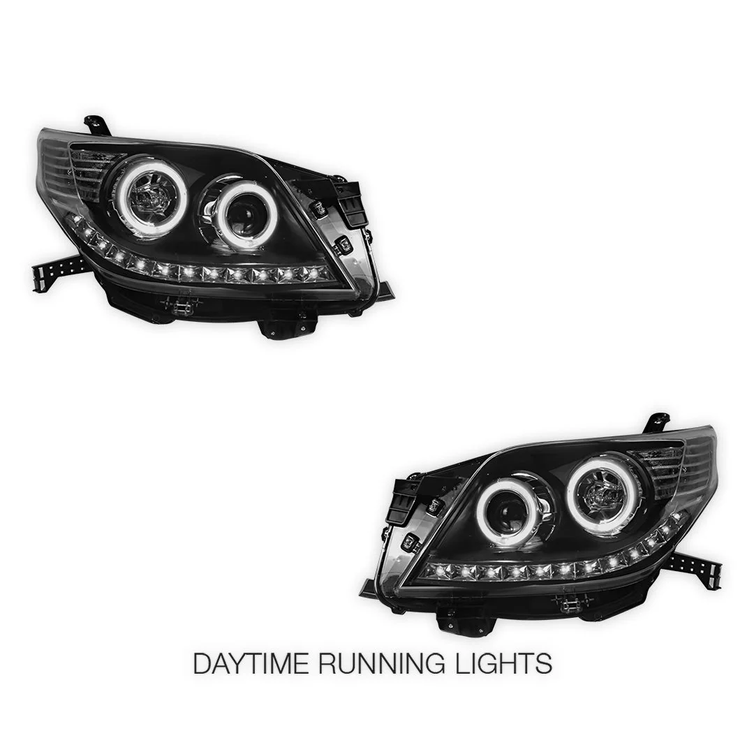 Toyota LandCruiser Prado 150 Series (2009 - 2013) Halo Angel Eyes Headlights LH + RH - Image 2