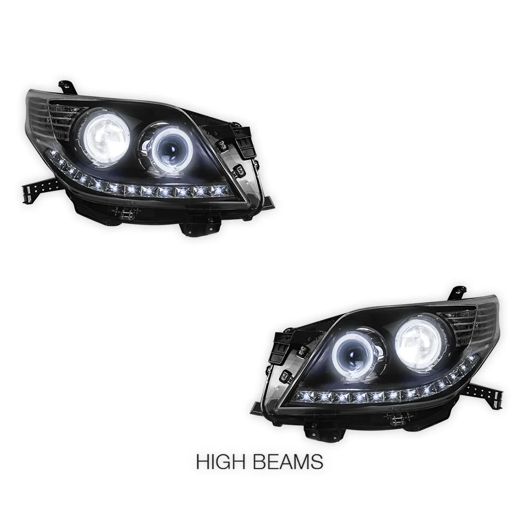 Toyota LandCruiser Prado 150 Series (2009 - 2013) Halo Angel Eyes Headlights LH + RH - Image 3