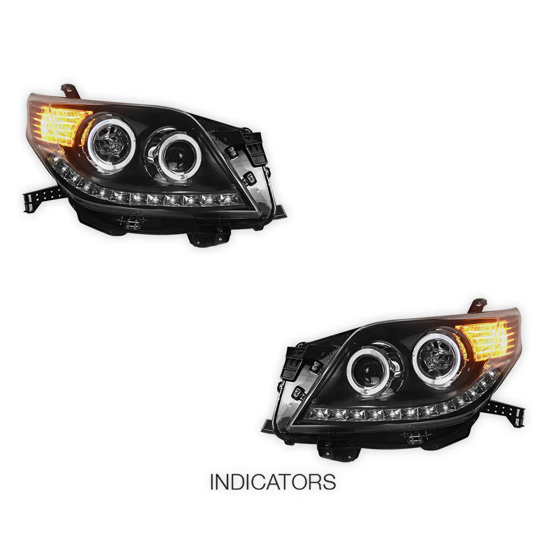 Toyota LandCruiser Prado 150 Series (2009 - 2013) Halo Angel Eyes Headlights LH + RH - Image 4