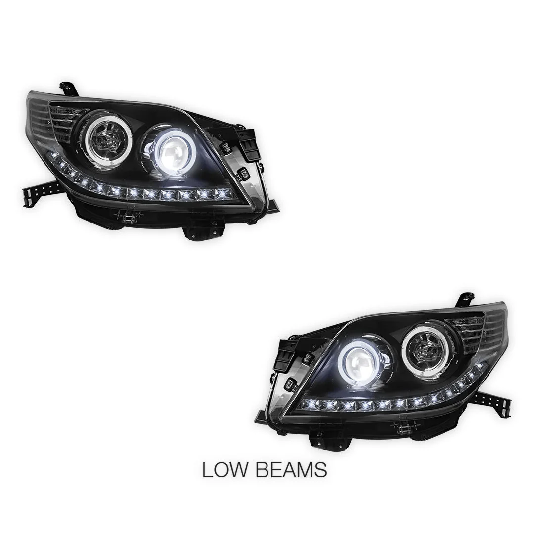 Toyota LandCruiser Prado 150 Series (2009 - 2013) Halo Angel Eyes Headlights LH + RH - Image 5