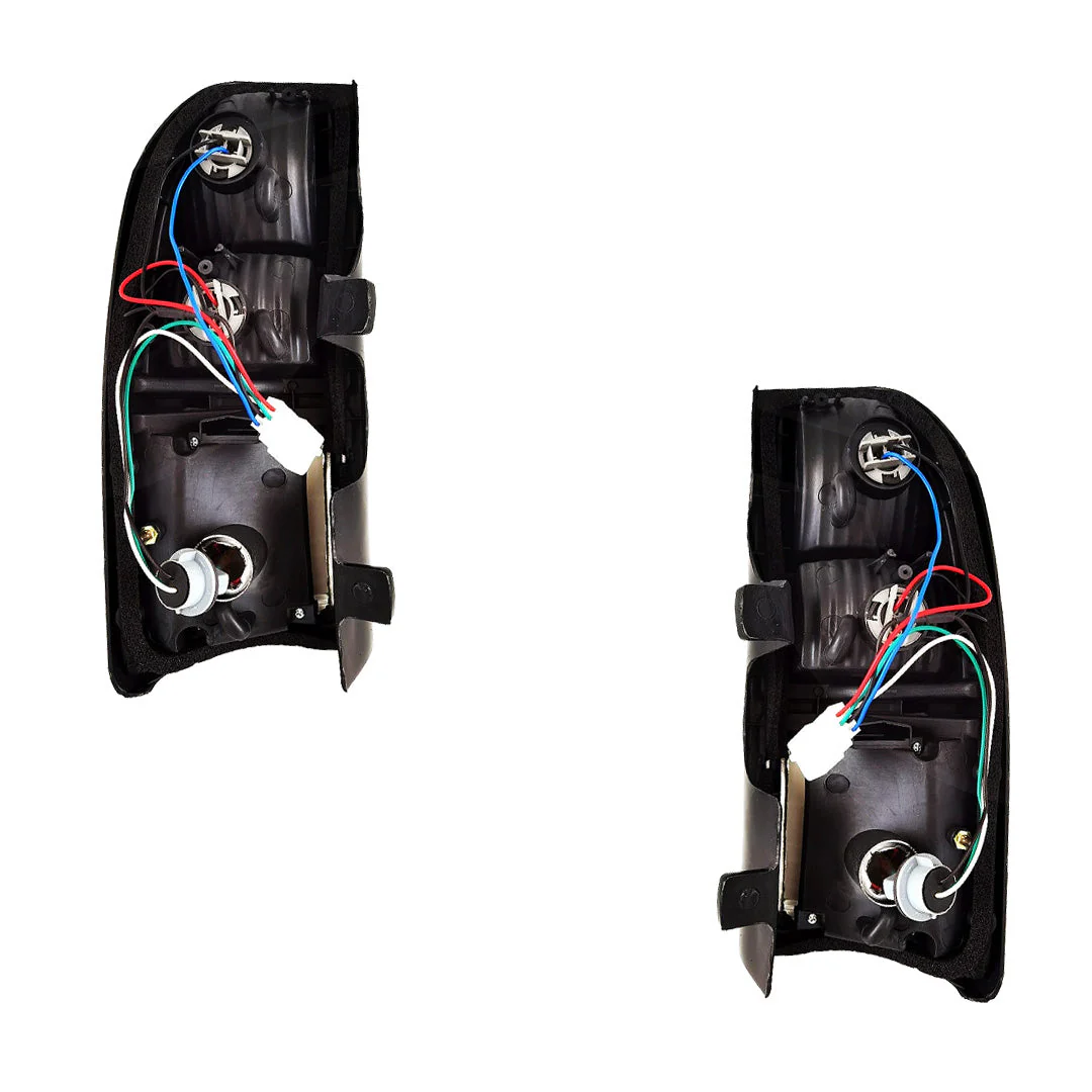 Toyota Prado 90 Series (1999 - 2002) Clear and Red LED OEM Style Tail Lights LH + RH - Image 3