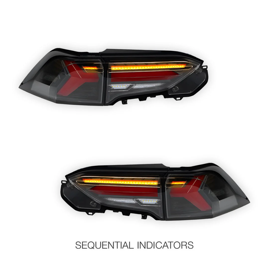 Toyota RAV4 XA50 (2019 - 2025) JDM Black Sequential Full LED Tail Lights LH + RH - Image 4