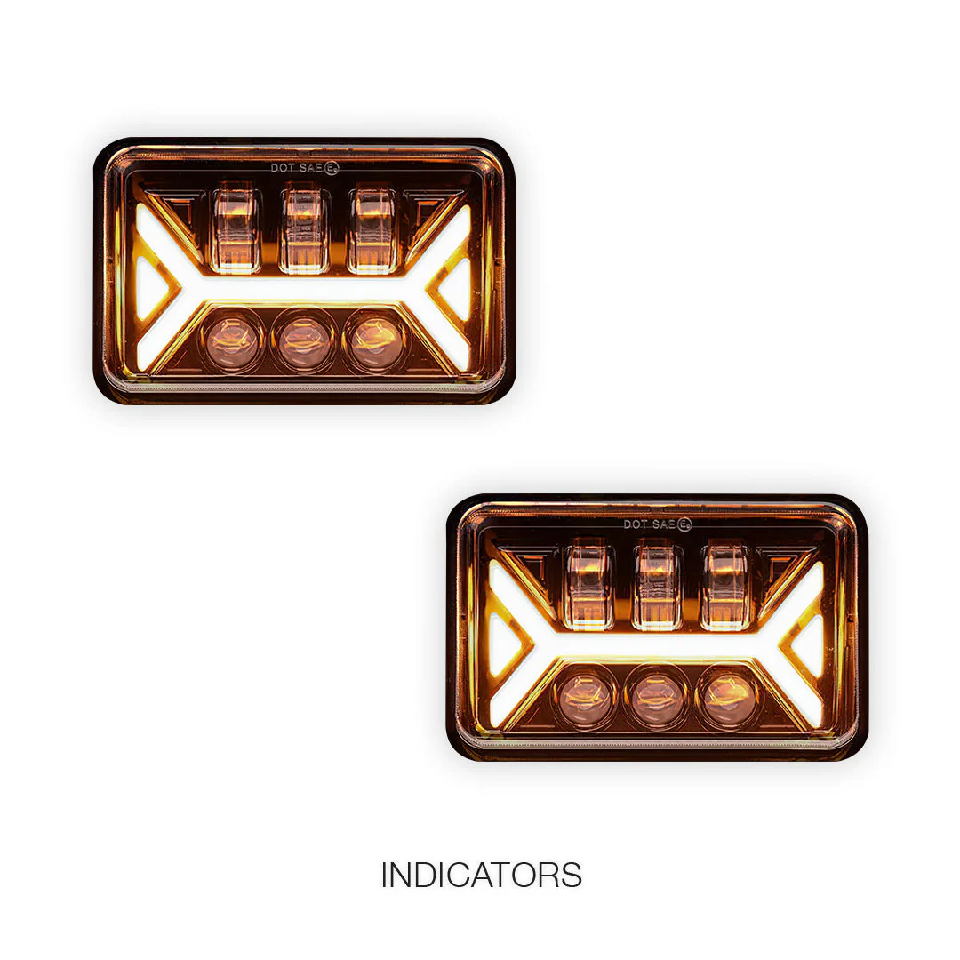 Universal 4 Pcs. 4x6" LED Headlights LH + RH - Image 4