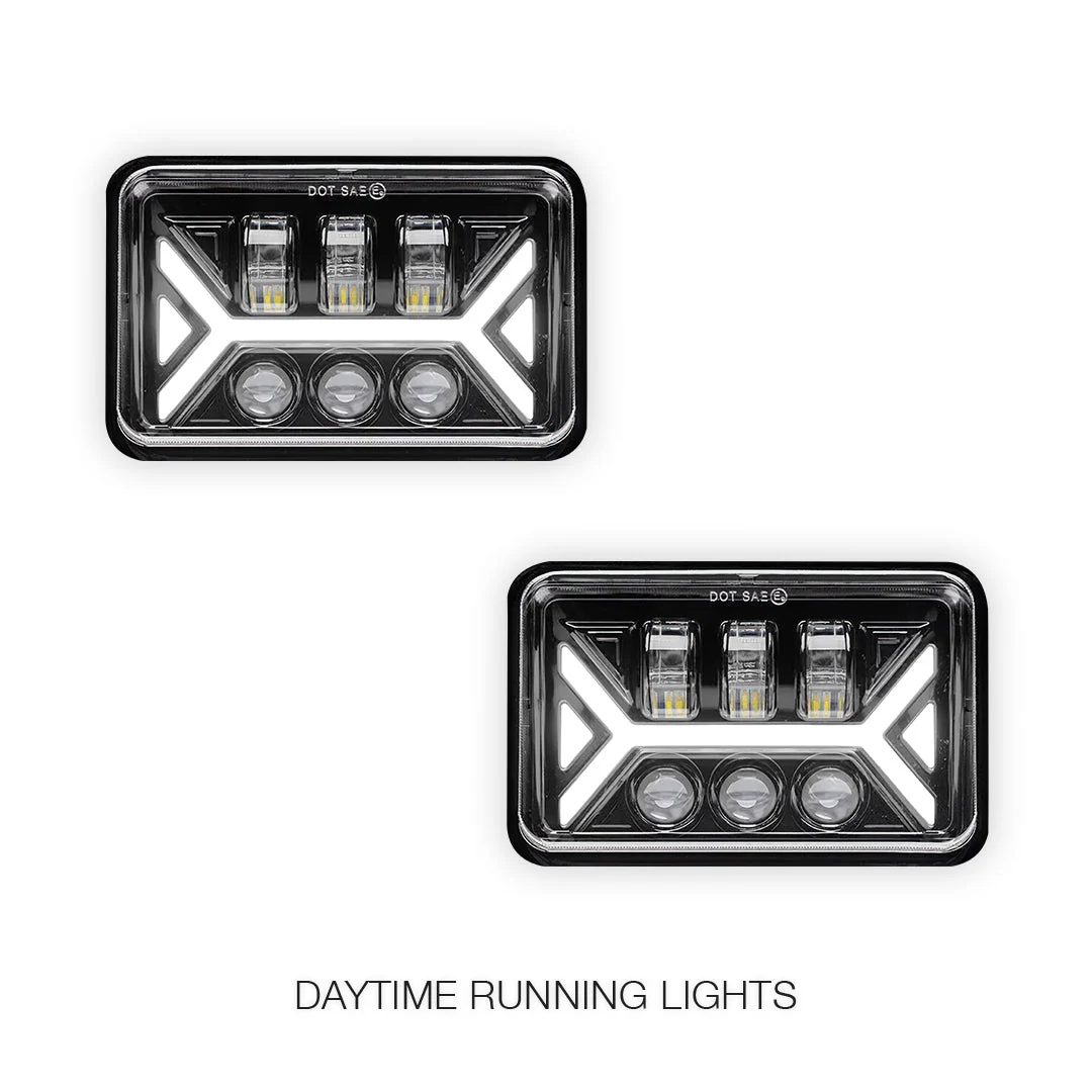 Universal 4 Pcs. 4x6" LED Headlights LH + RH - Image 5