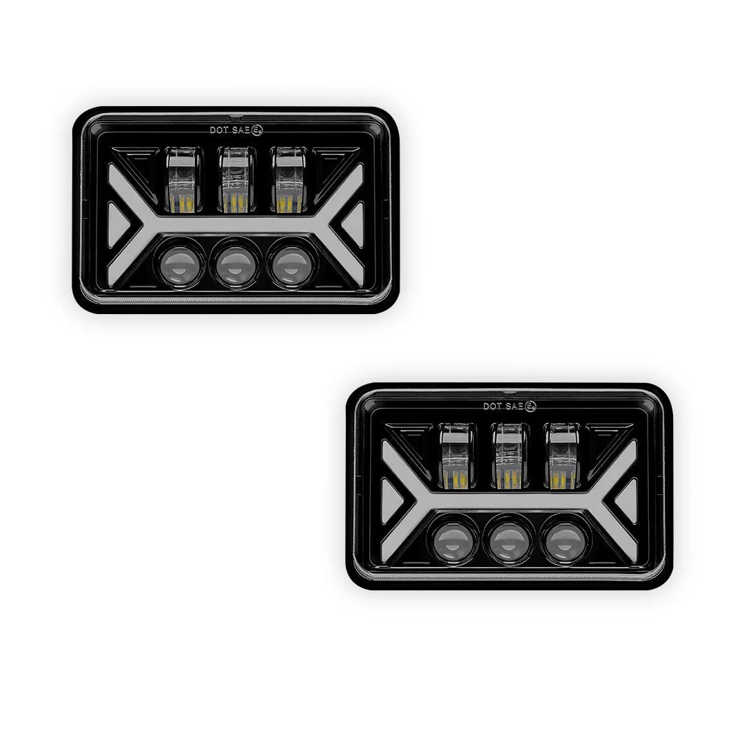 Universal 4 Pcs. 4x6" LED Headlights LH + RH - Image 6