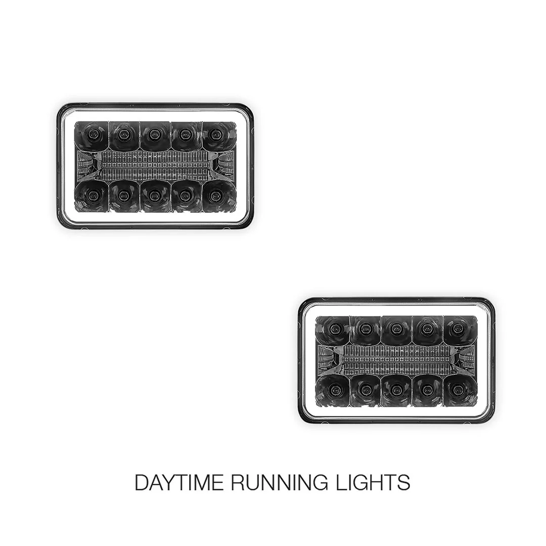 Universal 4 Pcs. 4x6" LED Headlights LH + RH - Image 2
