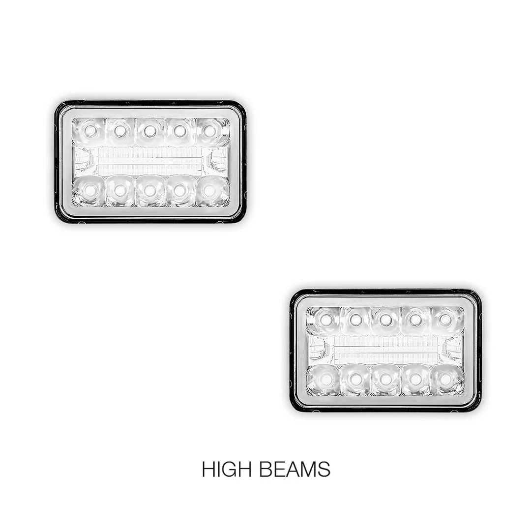 Universal 4 Pcs. 4x6" LED Headlights LH + RH - Image 3