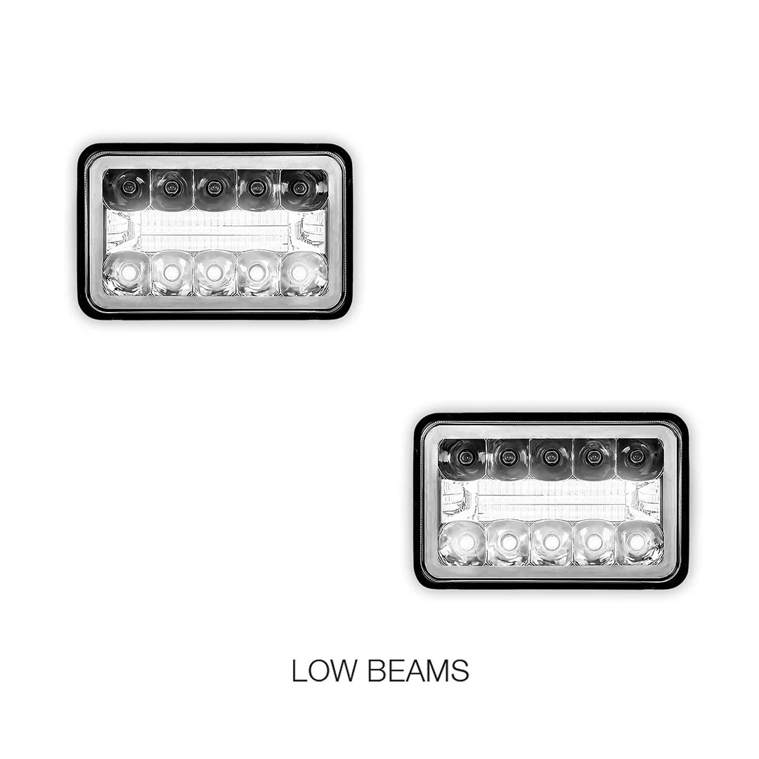 Universal 4 Pcs. 4x6" LED Headlights LH + RH - Image 5
