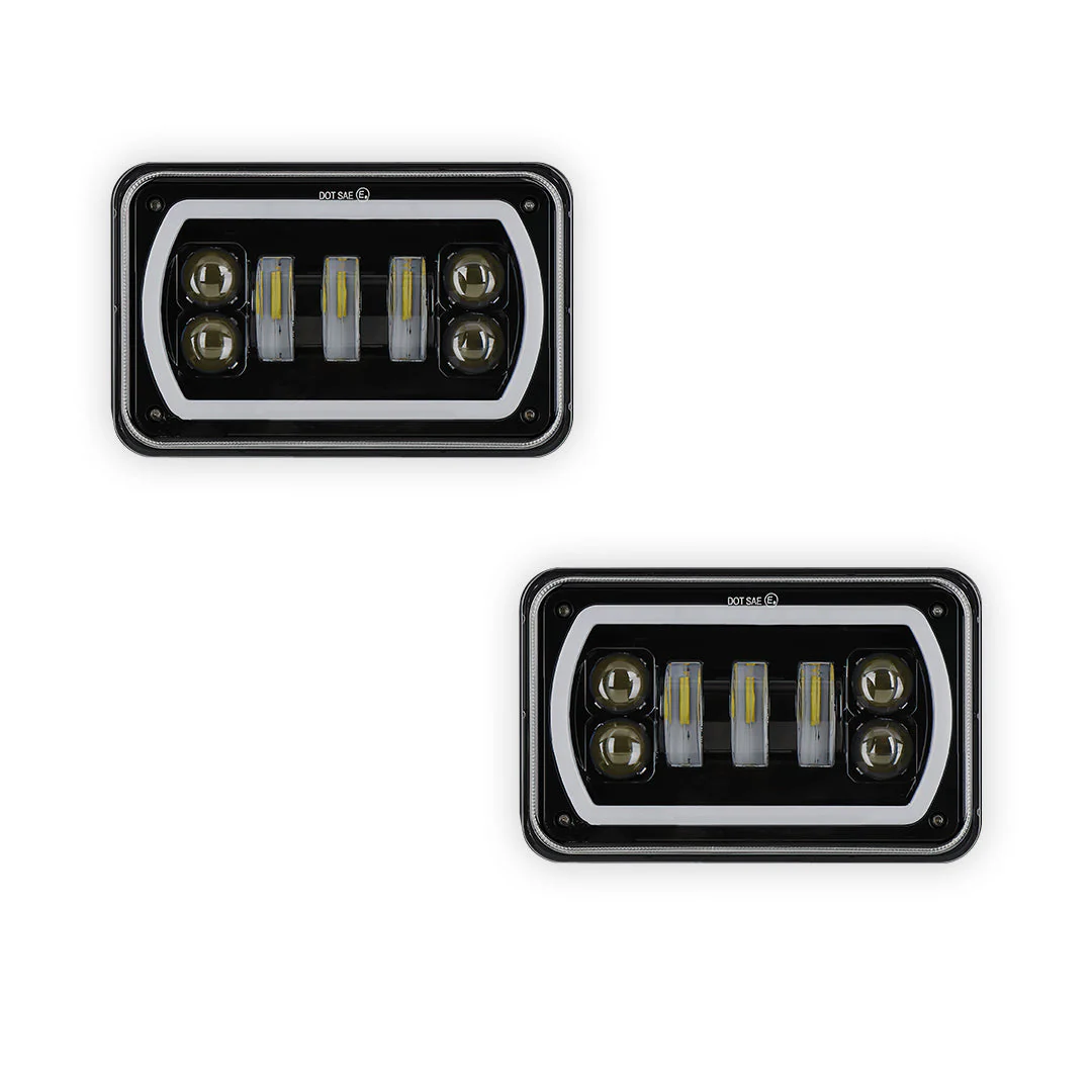 Universal 4 Pcs. 4x6" RGB LED Headlights LH + RH - Image 6
