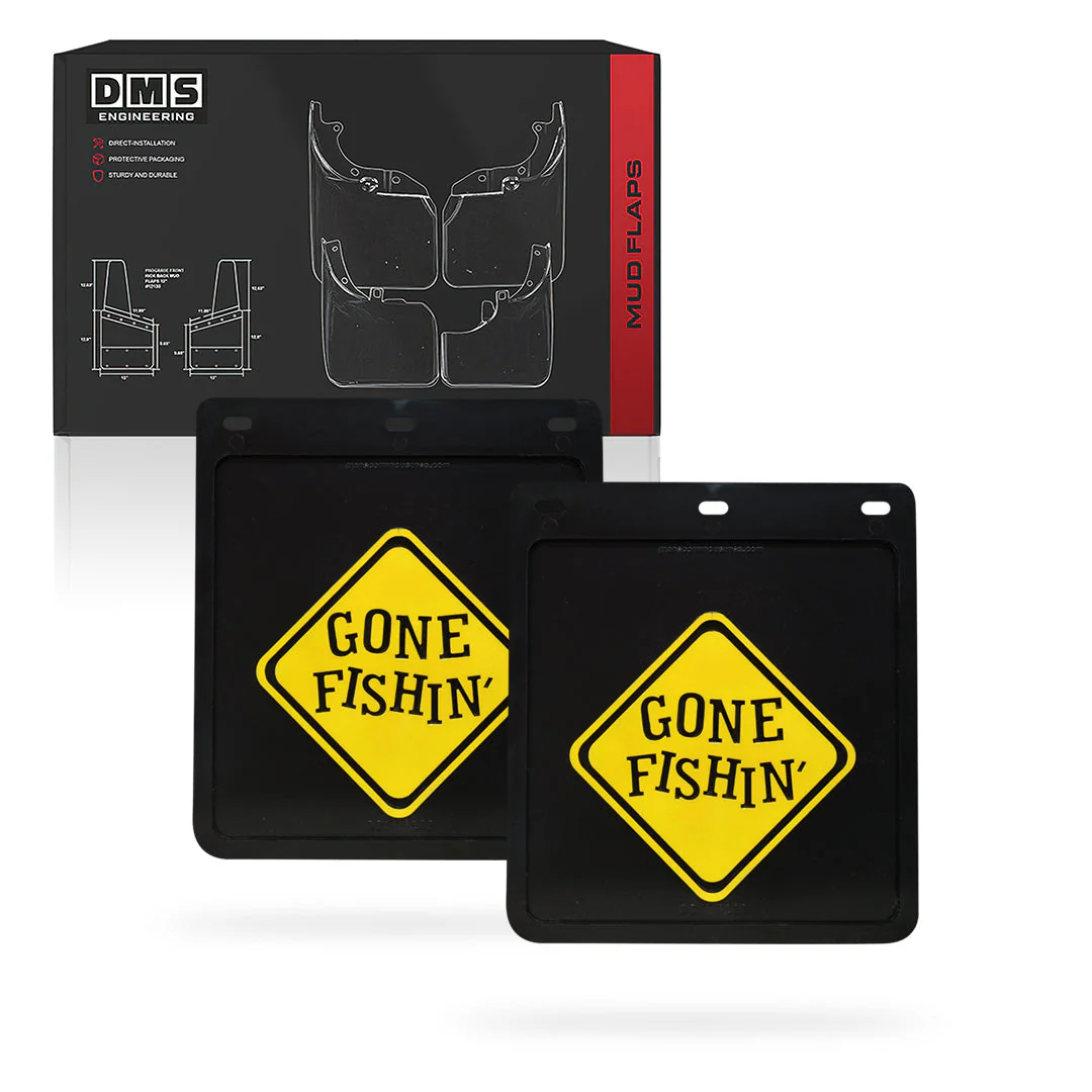 Universal Heavy Duty 4WD Ute & Trailer Gone Fishin' Mud Flaps - Image 2