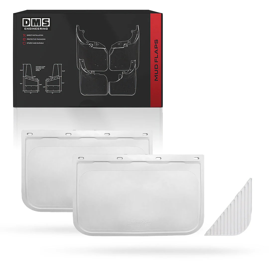 Universal Heavy Duty Truck White Anti Spray Mud Flaps - Image 2
