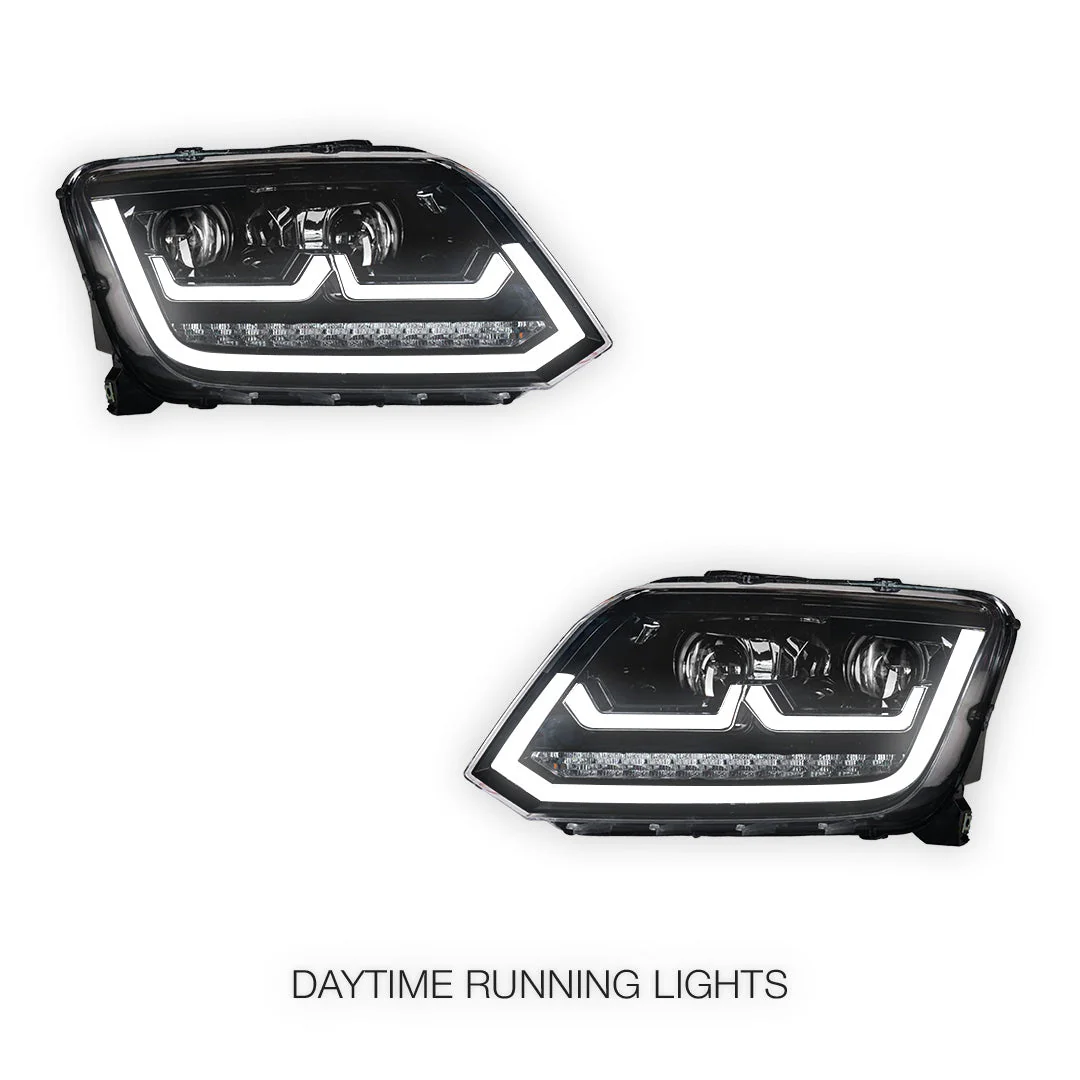 Volkswagen Amarok 2H (2011 - 2016) R Style LED DRL Projector Headlights LH + RH - Image 2