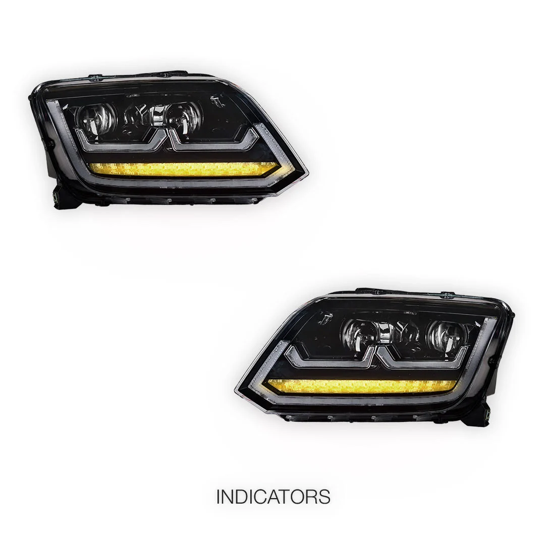 Volkswagen Amarok 2H (2011 - 2016) R Style LED DRL Projector Headlights LH + RH - Image 3