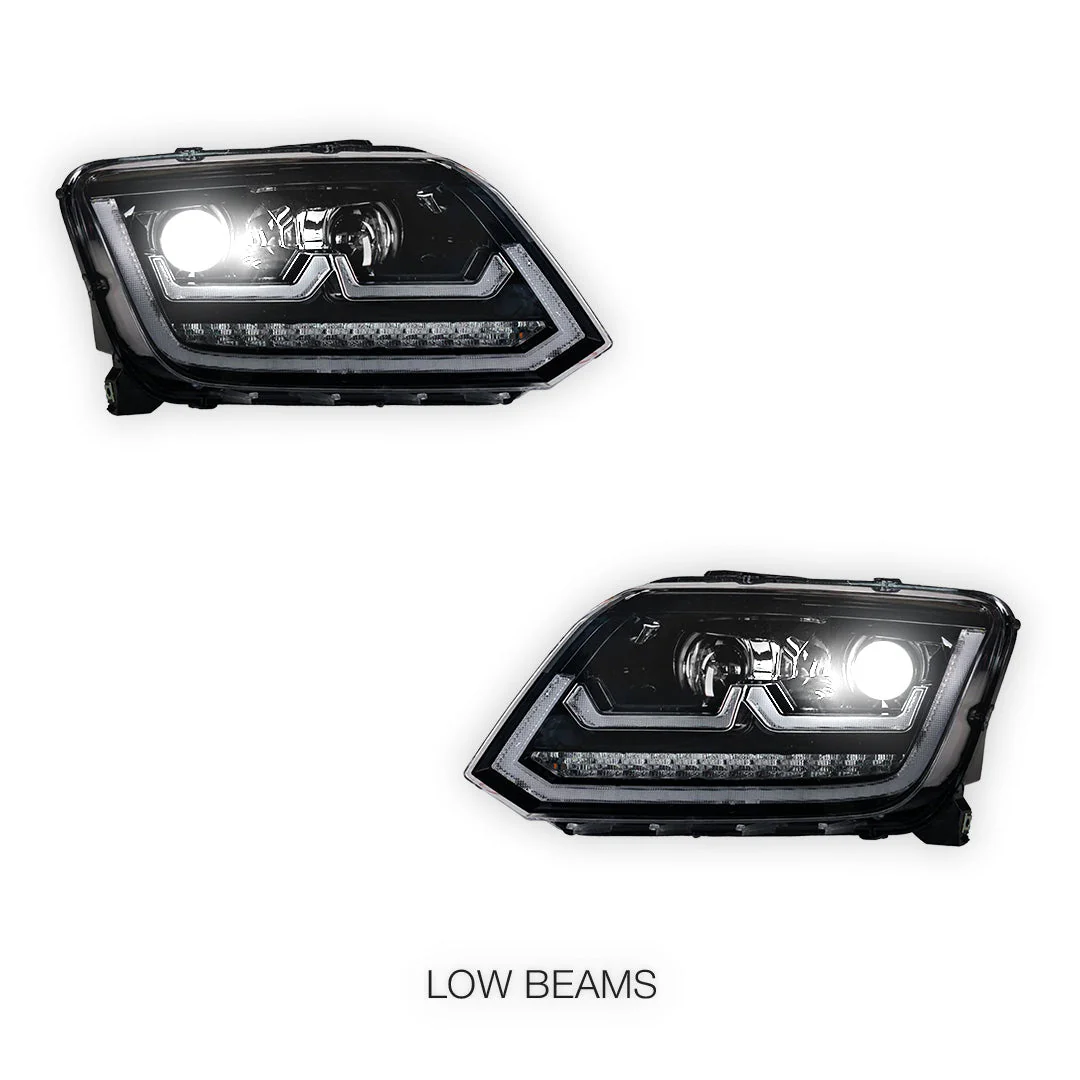 Volkswagen Amarok 2H (2011 - 2016) R Style LED DRL Projector Headlights LH + RH - Image 4