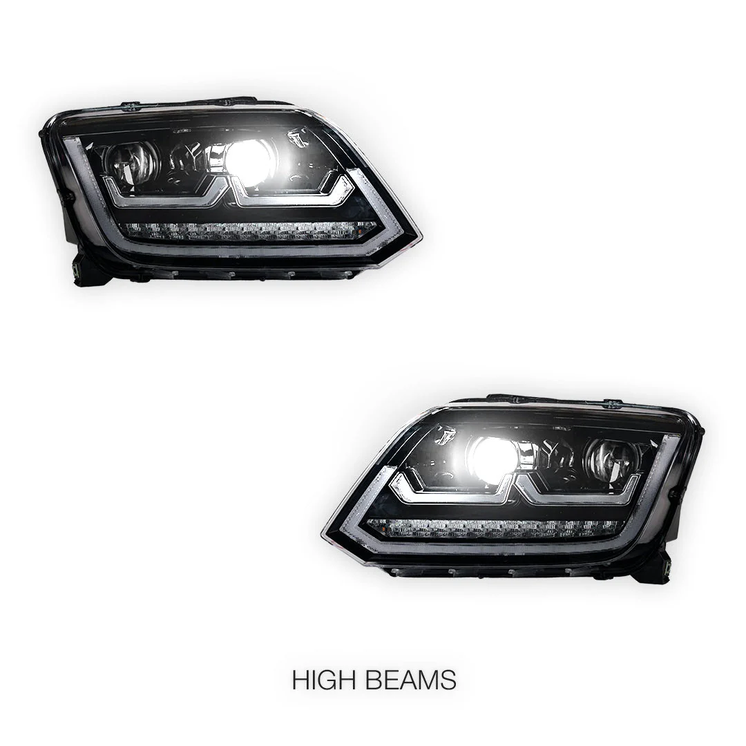 Volkswagen Amarok 2H (2011 - 2016) R Style LED DRL Projector Headlights LH + RH - Image 5