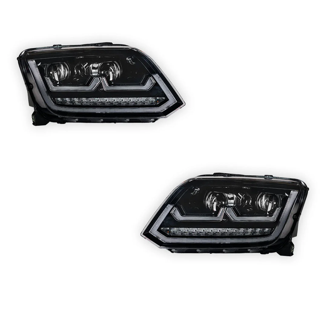 Volkswagen Amarok 2H (2011 - 2016) R Style LED DRL Projector Headlights LH + RH - Image 6